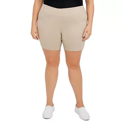 Hearts Of Palm Womens Mid Rise Plus Pull-On Short