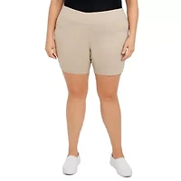 Hearts Of Palm Womens Mid Rise Plus Pull-On Short