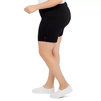 Hearts Of Palm Womens Mid Rise Plus Pull-On Short