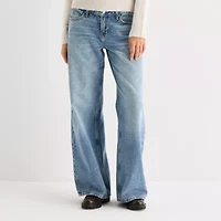 Arizona Straight Womens Juniors Short Low Rise Baggy Fit Jean