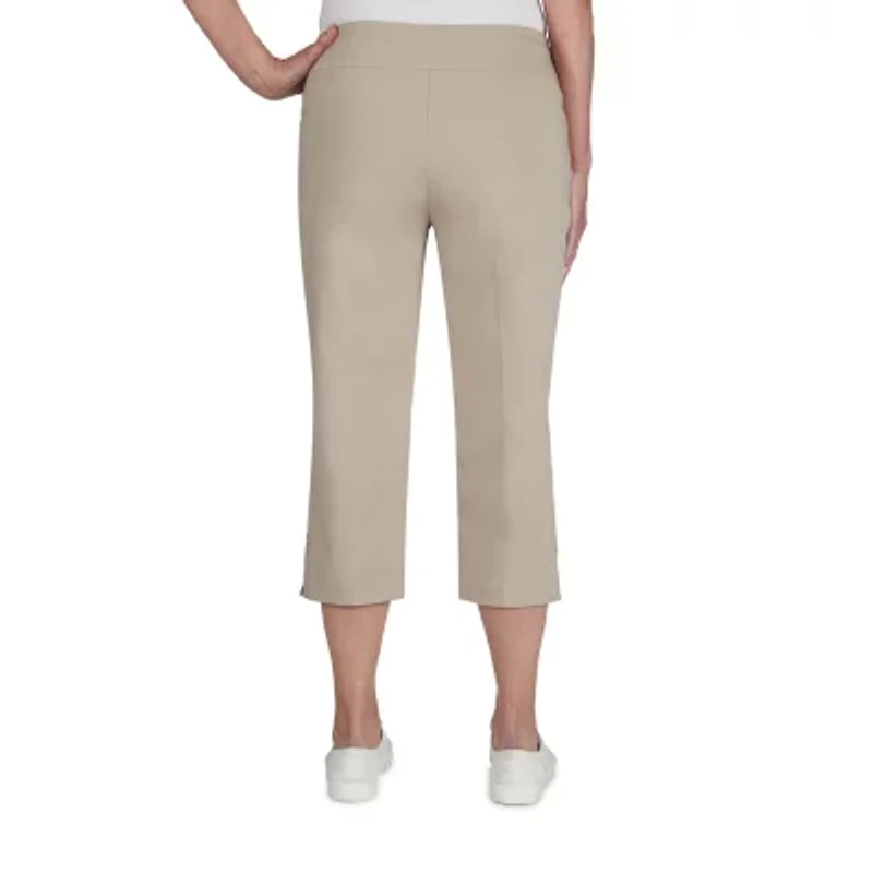 Hearts Of Palm Womens Petite Straight Mid Rise Capri Pant
