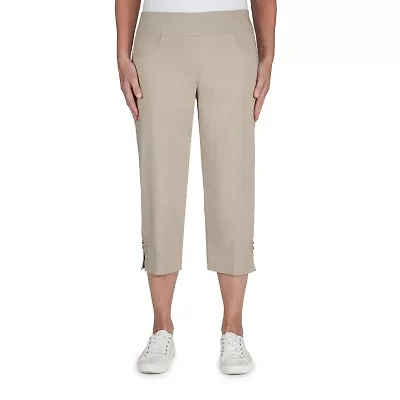 Hearts Of Palm Womens Petite Straight Mid Rise Capri Pant