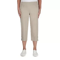 Hearts Of Palm Womens Petite Straight Mid Rise Capri Pant