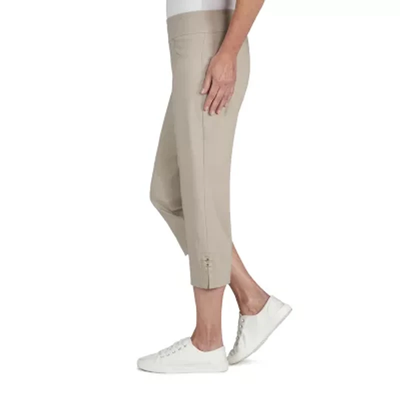 Hearts Of Palm Womens Petite Straight Mid Rise Capri Pant