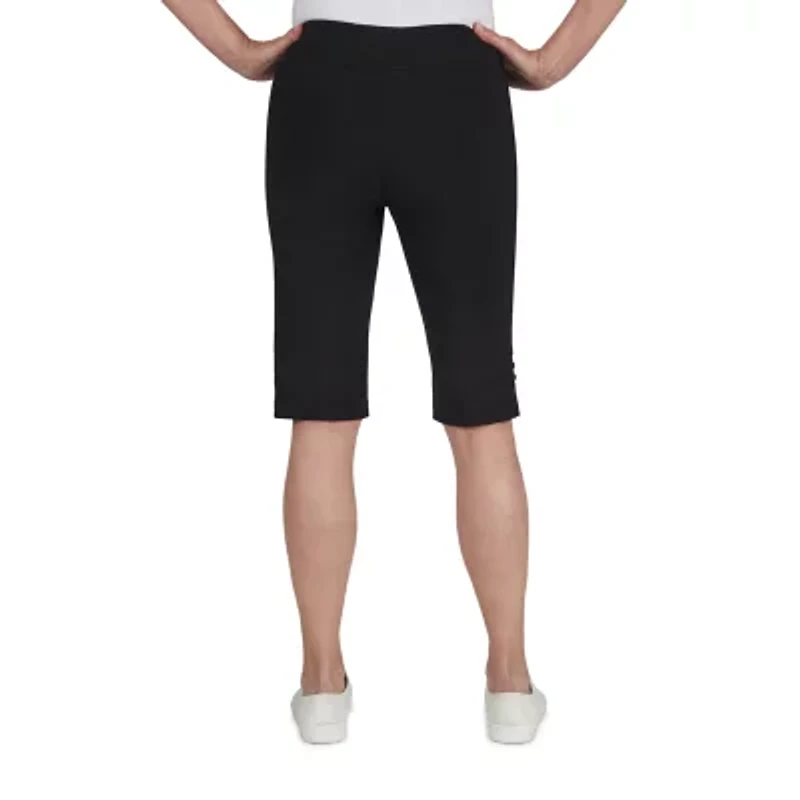 Hearts Of Palm Womens Petite Straight Mid Rise Skimmer Pant