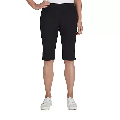 Hearts Of Palm Womens Petite Straight Mid Rise Skimmer Pant