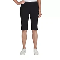 Hearts Of Palm Womens Petite Straight Mid Rise Skimmer Pant