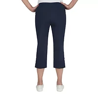 Hearts Of Palm Womens Petite Straight Mid Rise Capri Pant