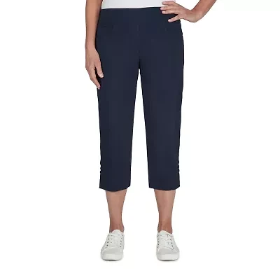 Hearts Of Palm Womens Petite Straight Mid Rise Capri Pant