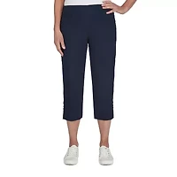 Hearts Of Palm Womens Petite Straight Mid Rise Capri Pant