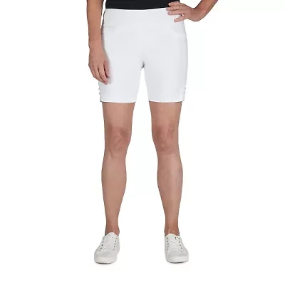 Hearts Of Palm Womens Mid Rise Petite Pull-On Short