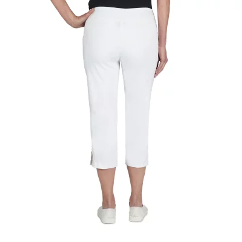 Hearts Of Palm Womens Petite Straight Mid Rise Capri Pant
