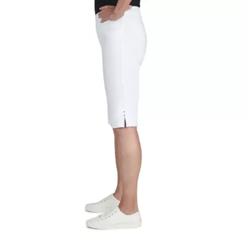 Hearts Of Palm Womens Petite Straight Mid Rise Skimmer Pant