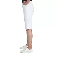 Hearts Of Palm Womens Petite Straight Mid Rise Skimmer Pant