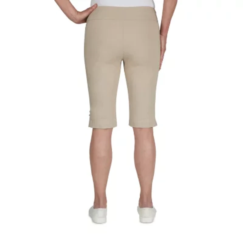 Hearts Of Palm Womens Petite Straight Mid Rise Skimmer Pant