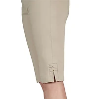 Hearts Of Palm Womens Petite Straight Mid Rise Skimmer Pant