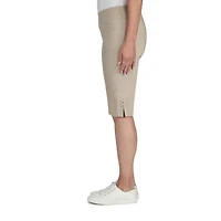 Hearts Of Palm Womens Petite Straight Mid Rise Skimmer Pant