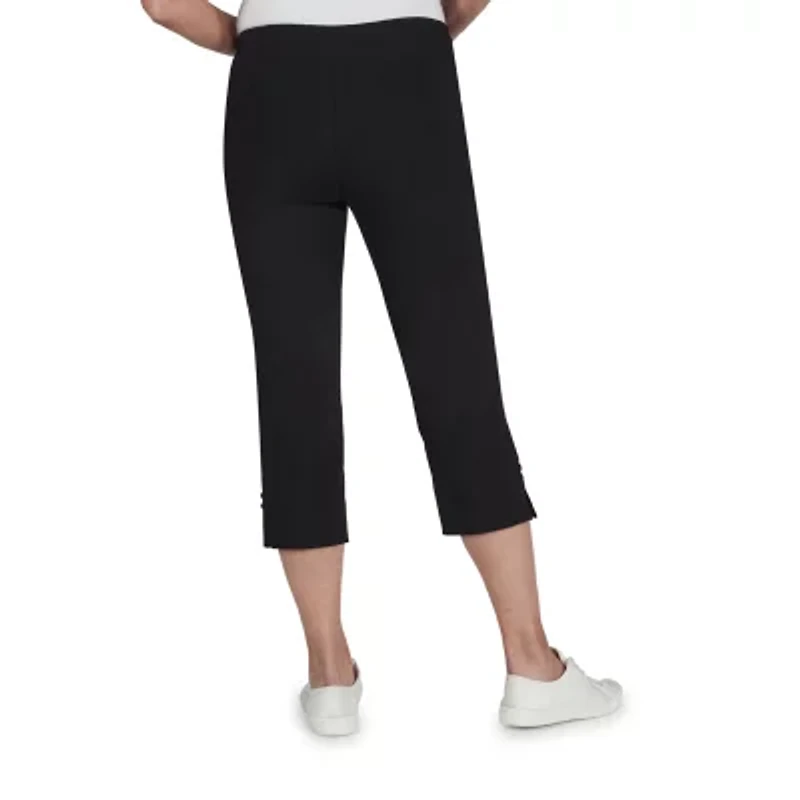 Hearts Of Palm Womens Petite Straight Mid Rise Capri Pant