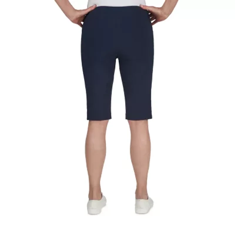 Hearts Of Palm Womens Petite Straight Mid Rise Skimmer Pant
