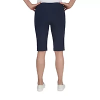 Hearts Of Palm Womens Petite Straight Mid Rise Skimmer Pant