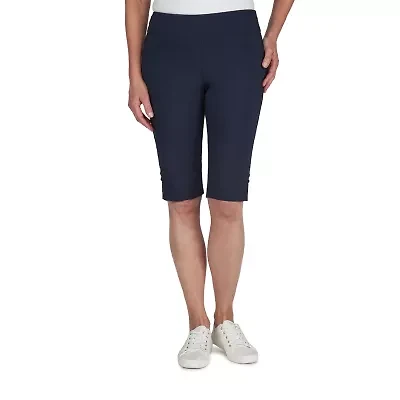 Hearts Of Palm Womens Petite Straight Mid Rise Skimmer Pant