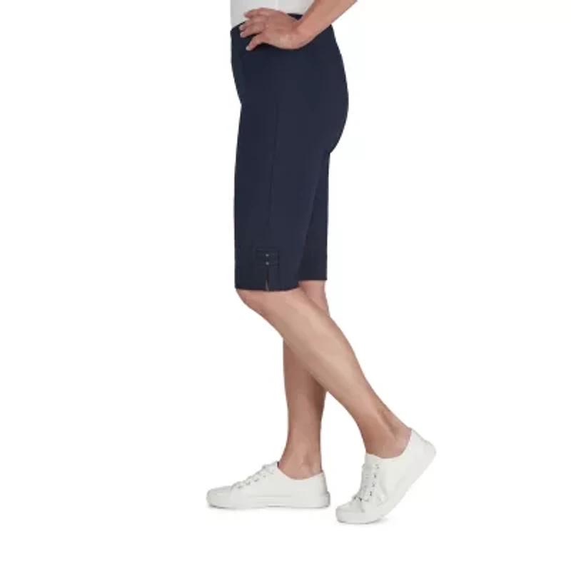 Hearts Of Palm Womens Petite Straight Mid Rise Skimmer Pant