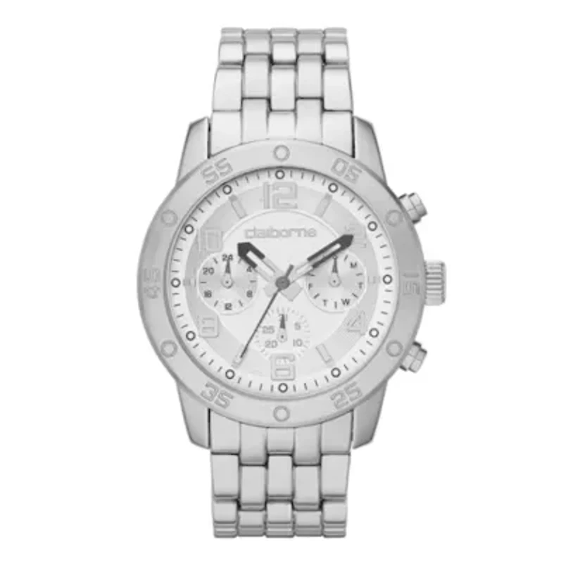 Claiborne® Mens Silver-Tone Strap Watch
