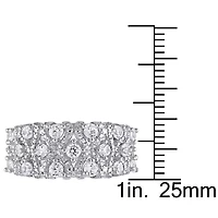 Womens Lab Created White Sapphire Sterling Silver Cocktail Ring