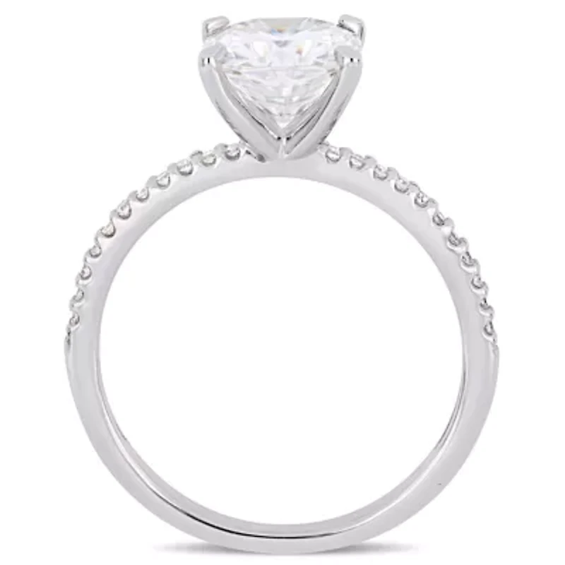 Womens 1/10 CT. T.W. White Moissanite 14K Gold Engagement Ring