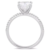Womens 1/10 CT. T.W. White Moissanite 14K Gold Engagement Ring