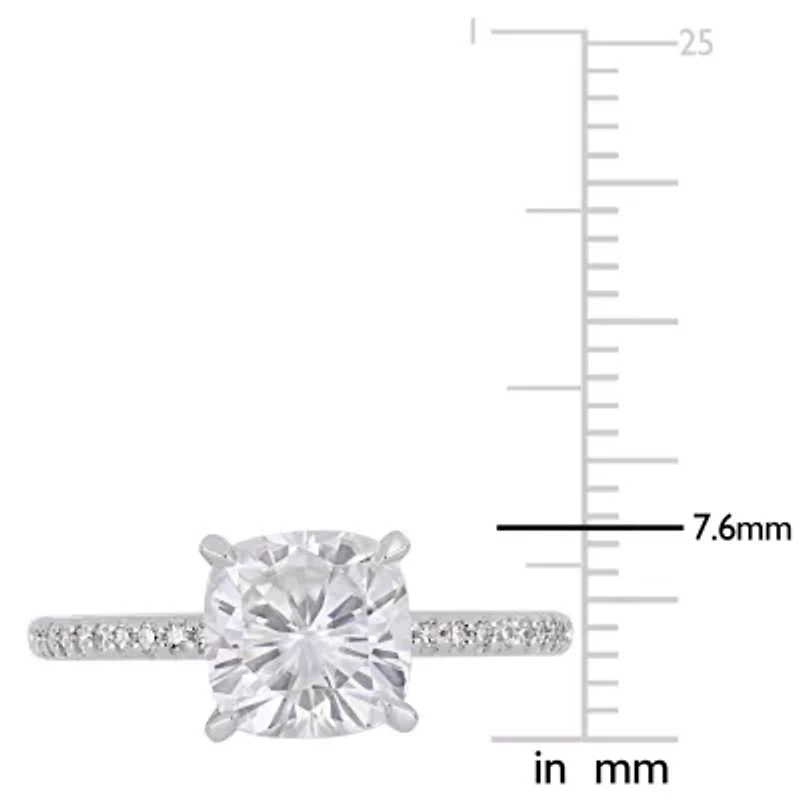 Womens 1/10 CT. T.W. White Moissanite 14K Gold Engagement Ring