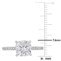 Womens 1/10 CT. T.W. White Moissanite 14K Gold Engagement Ring