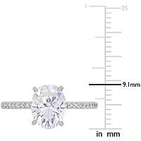 Womens 1/10 CT. T.W. White Moissanite 14K Gold Engagement Ring