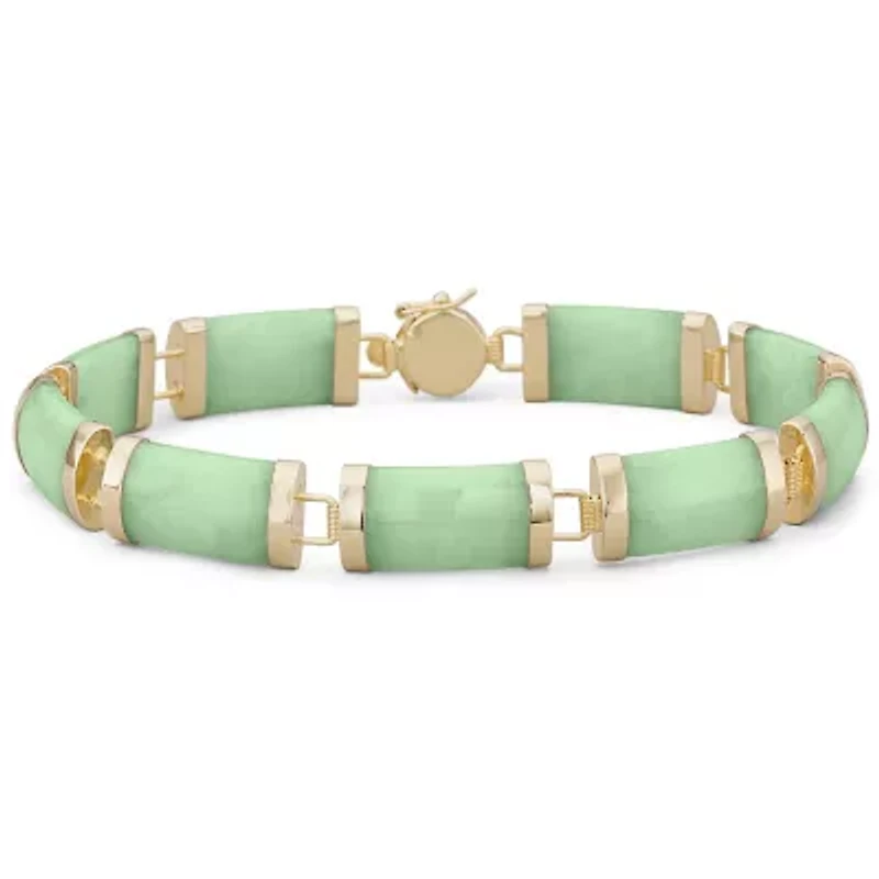 Womens 14K Gold Over Silver Solid 7.5 Inch Link Bracelet