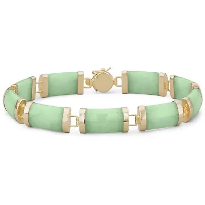 Womens 14K Gold Over Silver Solid 7.5 Inch Link Bracelet