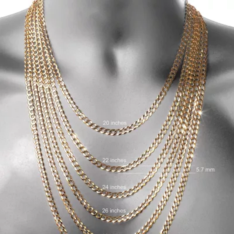 Made in Italy Mens 10K Gold 22 Inch Link Necklace