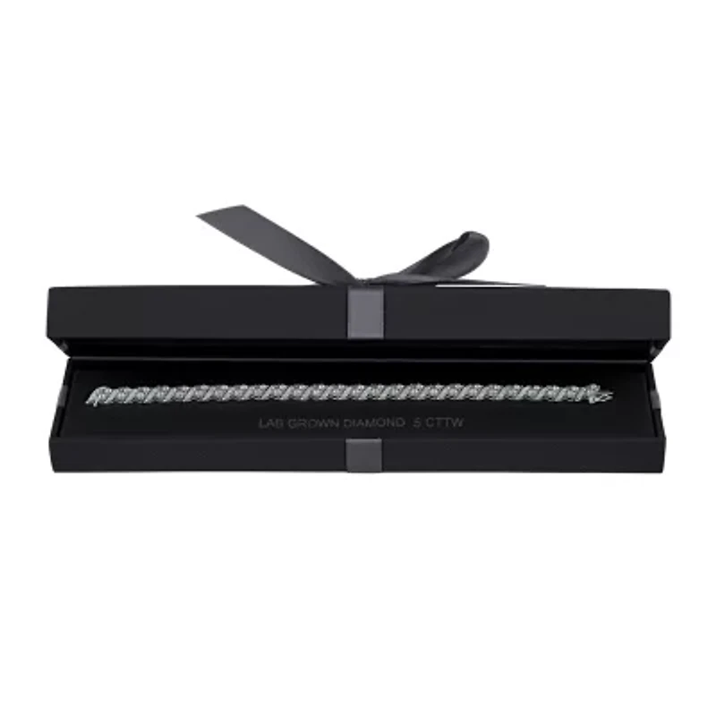 (H-I / I1) Womens 5 CT. T.W. Lab Grown White Diamond 10K White Gold 7.5 Inch Tennis Bracelet