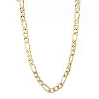 14K Gold 18-24" 7mm Hollow Figaro Chain Necklace