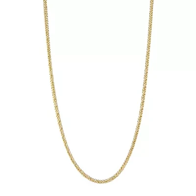 14K Gold 18-24" 2mm Hollow Wheat Chain Necklace