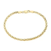 Made in Italy Womens 14K Gold Over Silver 7.5 Inch Solid Chain Bracelet
