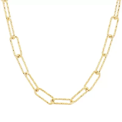 Made in Italy Womens 14K Gold Over Silver 18 Inch Link Necklace