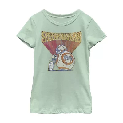 Big Kid Girls Crew Neck Short Sleeve Regular Fit Star Wars Graphic T-Shirt
