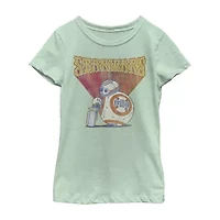 Big Kid Girls Crew Neck Short Sleeve Regular Fit Star Wars Graphic T-Shirt