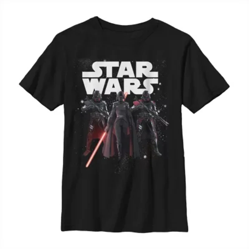 Little & Big Kid Boys Crew Neck Short Sleeve Regular Fit Star Wars Graphic T-Shirt