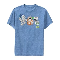 Big Kid Boys Crew Neck Short Sleeve Regular Fit Star Wars Graphic T-Shirt