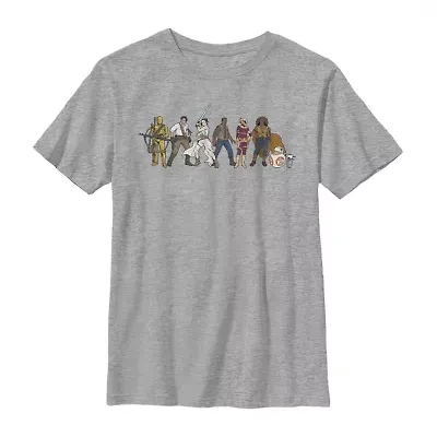 Little & Big Kid Boys Crew Neck Short Sleeve Regular Fit Star Wars Graphic T-Shirt