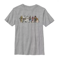 Little & Big Kid Boys Crew Neck Short Sleeve Regular Fit Star Wars Graphic T-Shirt