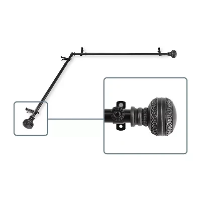 Rod Desyne Ornament Corner Window 3/4 Adjustable Curtain