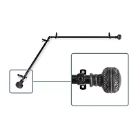Rod Desyne Ornament Corner Window 3/4 Adjustable Curtain