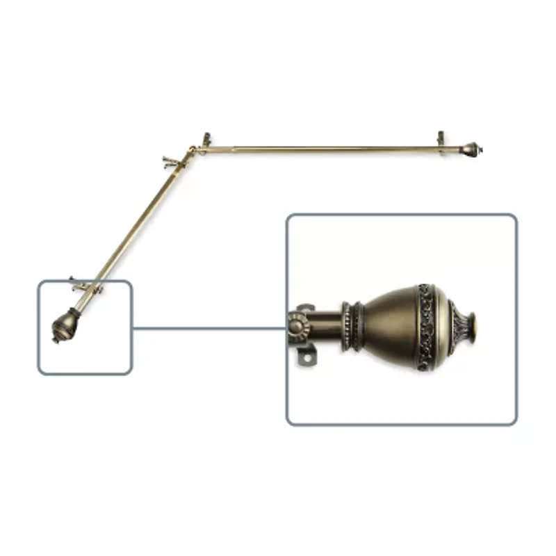 Rod Desyne Amelie Corner Window 3/4 Adjustable Curtain